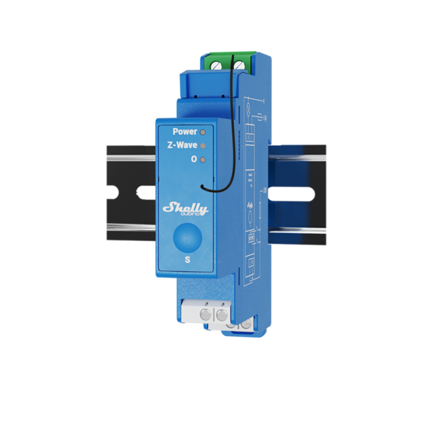 Shelly Wave Pro 1 – 1-Channel Z-Wave DIN-Rail Smart Relay (Dry Contacts)