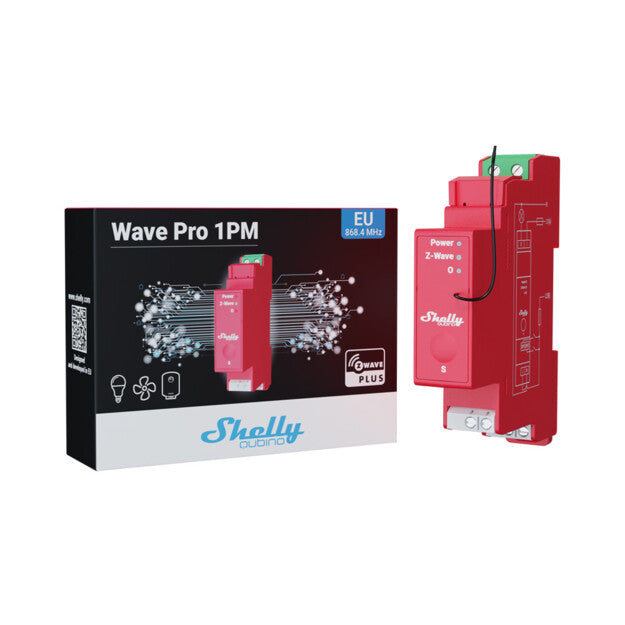 Shelly Wave Pro 1PM – 1-Channel Z-Wave DIN-Rail Smart Relay (Power Monitoring)