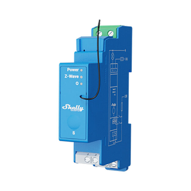Shelly Wave Pro 1 – 1-Channel Z-Wave DIN-Rail Smart Relay (Dry Contacts)