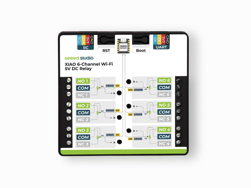 XIAO 6-Channel Wi-Fi 5V DC Relay
