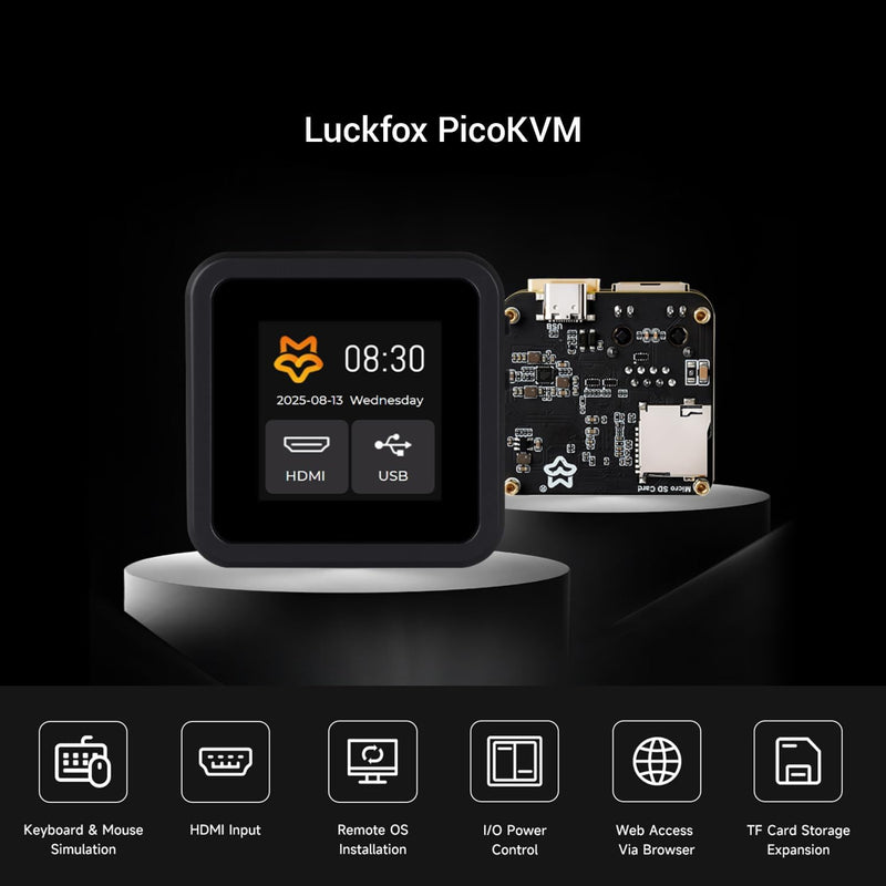 Luckfox PicoKVM Remote IP KVM (Metal Case, Touch Display)
