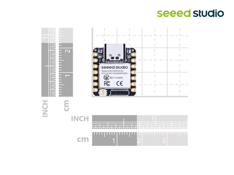 Seeed Studio XIAO ESP32S3 - 2.4GHz WiFi, BLE 5.0, 8MB PSRAM, 8MB FLASH, Dual-core, battery charge supported, power efficiency and rich Interface, ideal for Smart Homes, IoT, Wearable Devices, Robotics