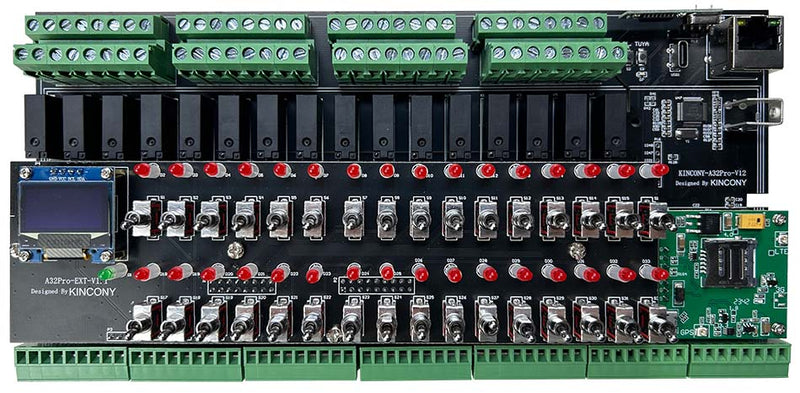 KinCony A32 Pro – 32-Channel ESP32-S3 Relay Controller (DIN-Rail)