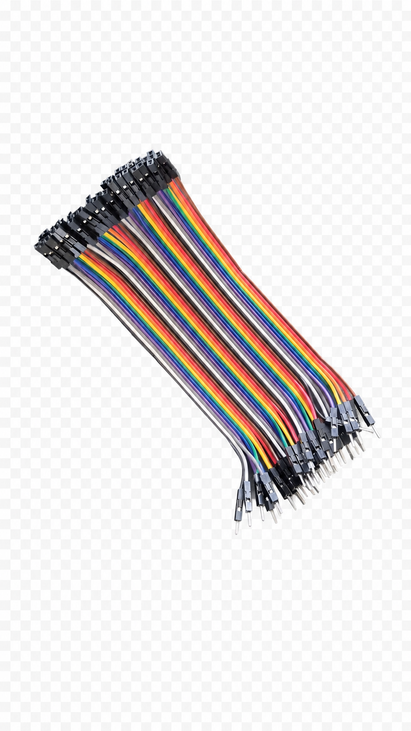 40-Way Male-to-Female Dupont Jumper Wire Ribbon – 15cm