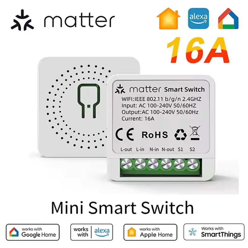 Matter Wi-Fi Smart Switch Module 16A (WHD02-Matter)