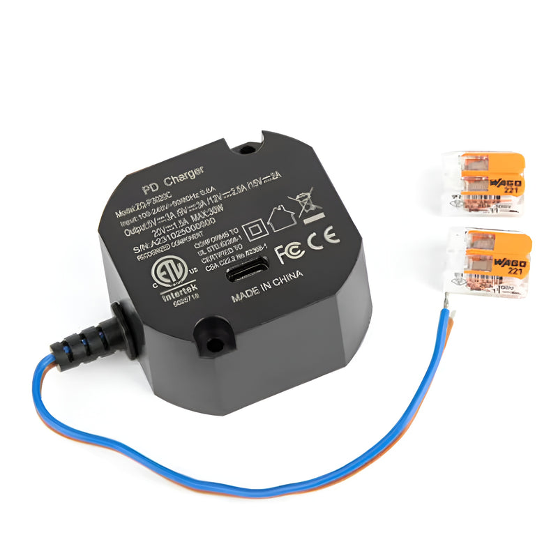 Flush Wall USB-C Power Adapter (30W)