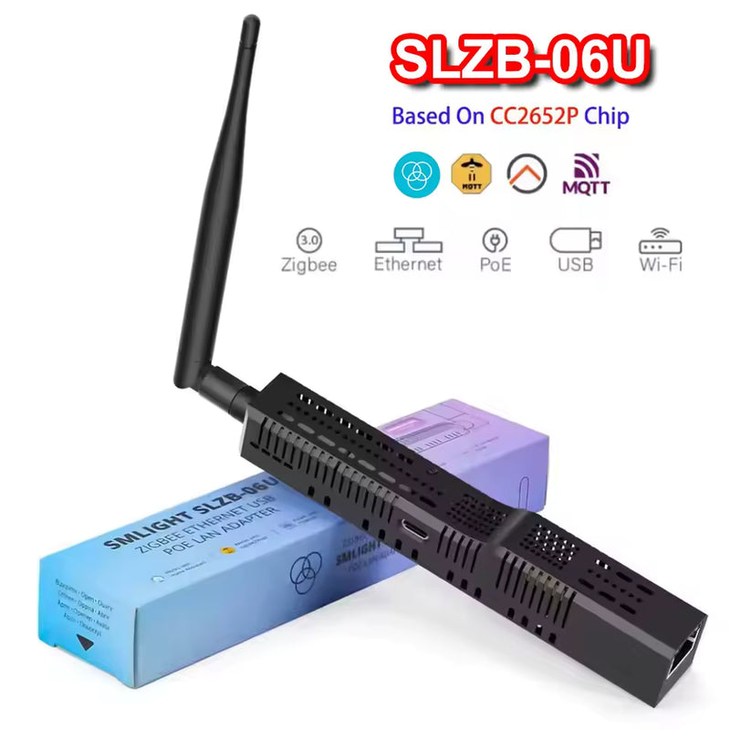 Zigbee LAN POE Coordinator SMLIGHT SLZB-06U - supports Ethernet/USB/WiFi, works with Zigbee2MQTT/Home Assistant/ZHA (Alternative to the Home Assistant Connect ZBT-1/2)