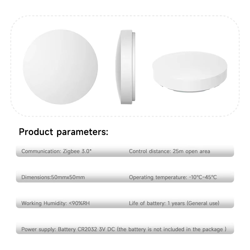 Zigbee Smart Button (Scene Switch) - Zigbee2MQTT Compatible