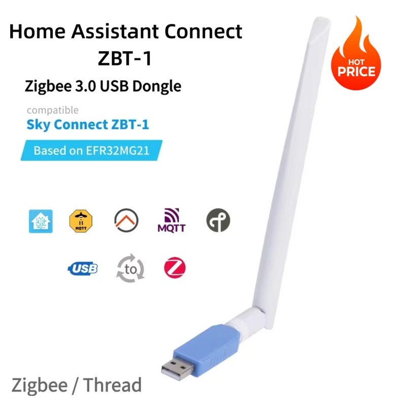Zigbee 3.0 USB Coordinator – ZBT-1 / ZBT-2 Alternative, Home Assistant Ready (Plug & Play)