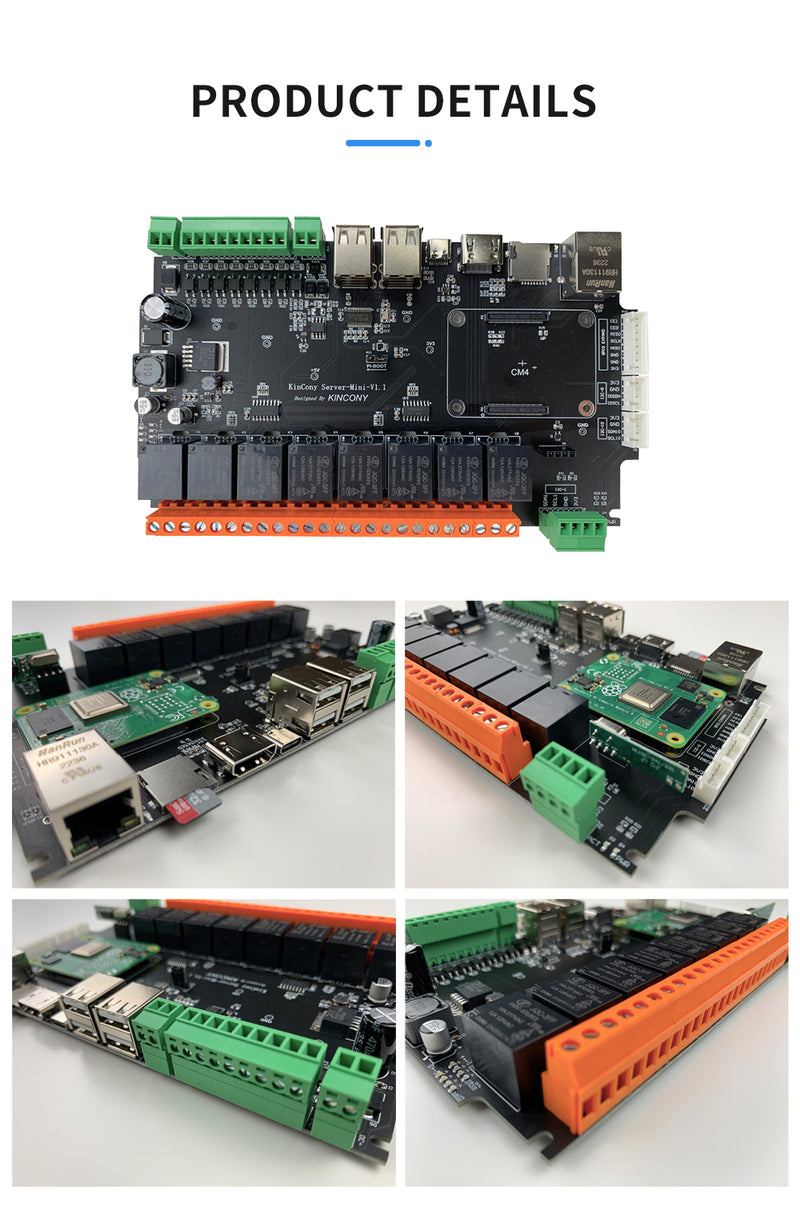 KinCony Server-Mini – Raspberry Pi CM4 Home Automation Server (Aluminium Shell, CM4 Lite Included)