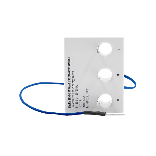 Shelly 3EM-63T Gen3 – Wi-Fi Three-Phase Energy Meter with Terminal Connections