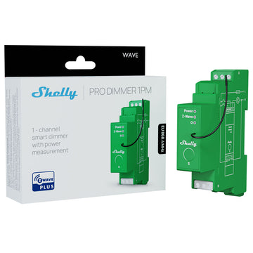 Shelly Wave Pro Dimmer 1PM – 1-Channel Z-Wave DIN-Rail Dimmer (Power Monitoring)