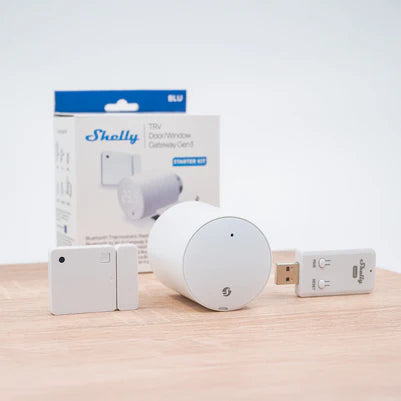 Shelly BLU TRV Starter Kit (TRV, Door/Window Sensor, Gateway)