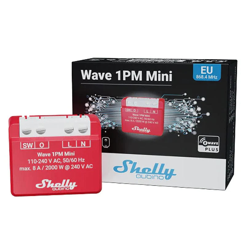 Shelly Wave 1PM Mini – Z-Wave Smart Switch with Power Monitoring (8A)