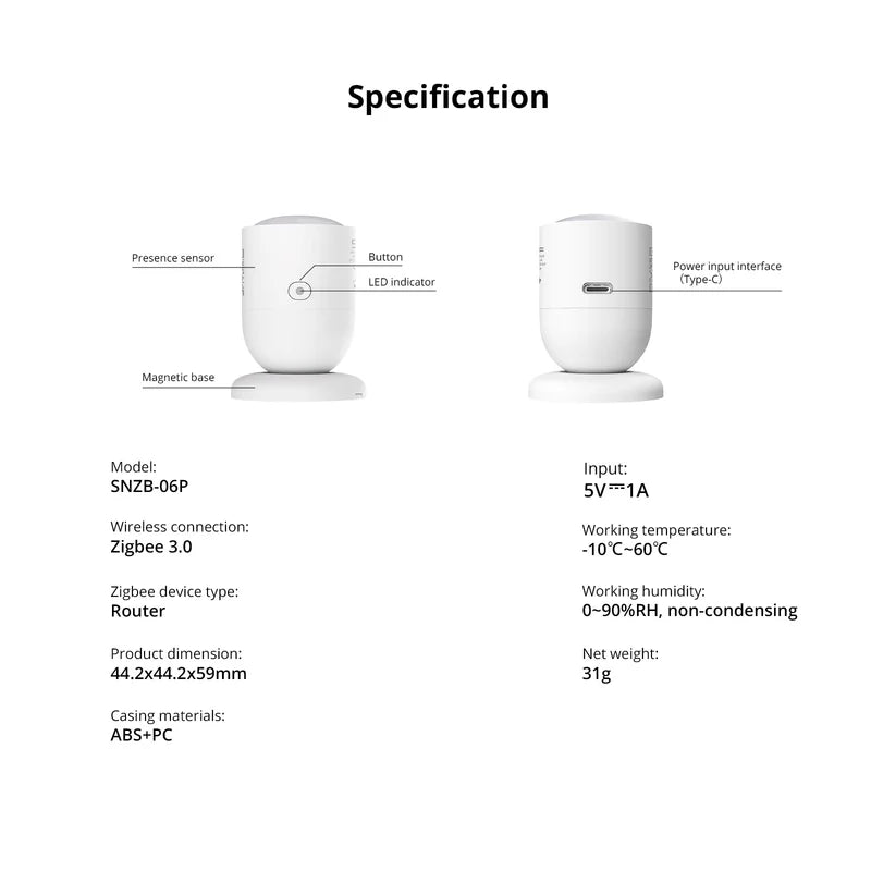 SONOFF SNZB-06P Zigbee Human Presence Sensor