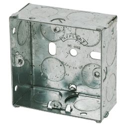 Single Gang Galvanised Steel Knockout Box (Back Box) 35mm