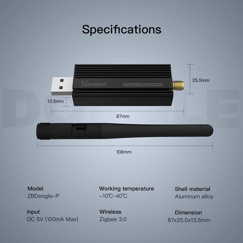 SONOFF Universal Zigbee 3.0 USB Dongle Plus Gateway with Antenna for Home Assistant and more