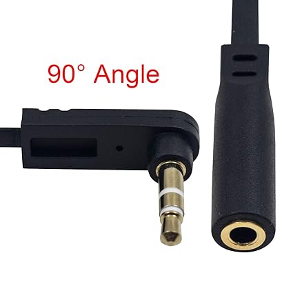 Maxhood 3.5mm Right Angle AUX Extension Cable (2-Pack, 6.8 inch) - Image 3