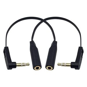 Maxhood 3.5mm Right Angle AUX Extension Cable (2-Pack, 6.8 inch)