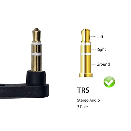 Maxhood 3.5mm Right Angle AUX Extension Cable (2-Pack, 6.8 inch) - Image 4