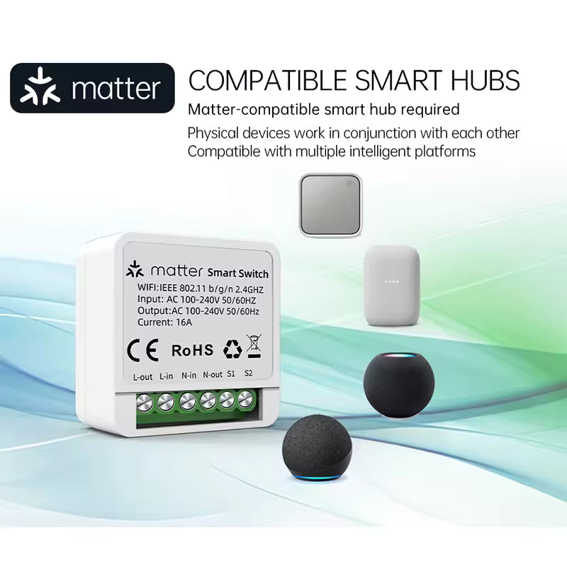 Matter Wi-Fi Smart Switch Module 16A (WHD02-Matter) - Image 2